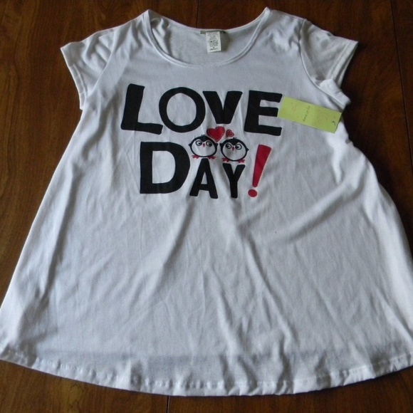 My Lil Bump Maternity Large White Love Day Shirt - Picture 1 of 2